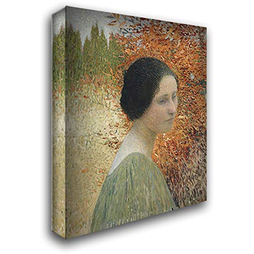 Henri Martin 20x24 Gallery Wrapped Canvas Art - Handmade Woman Portrait Painting for Living Room & Bedroom Wall Decor