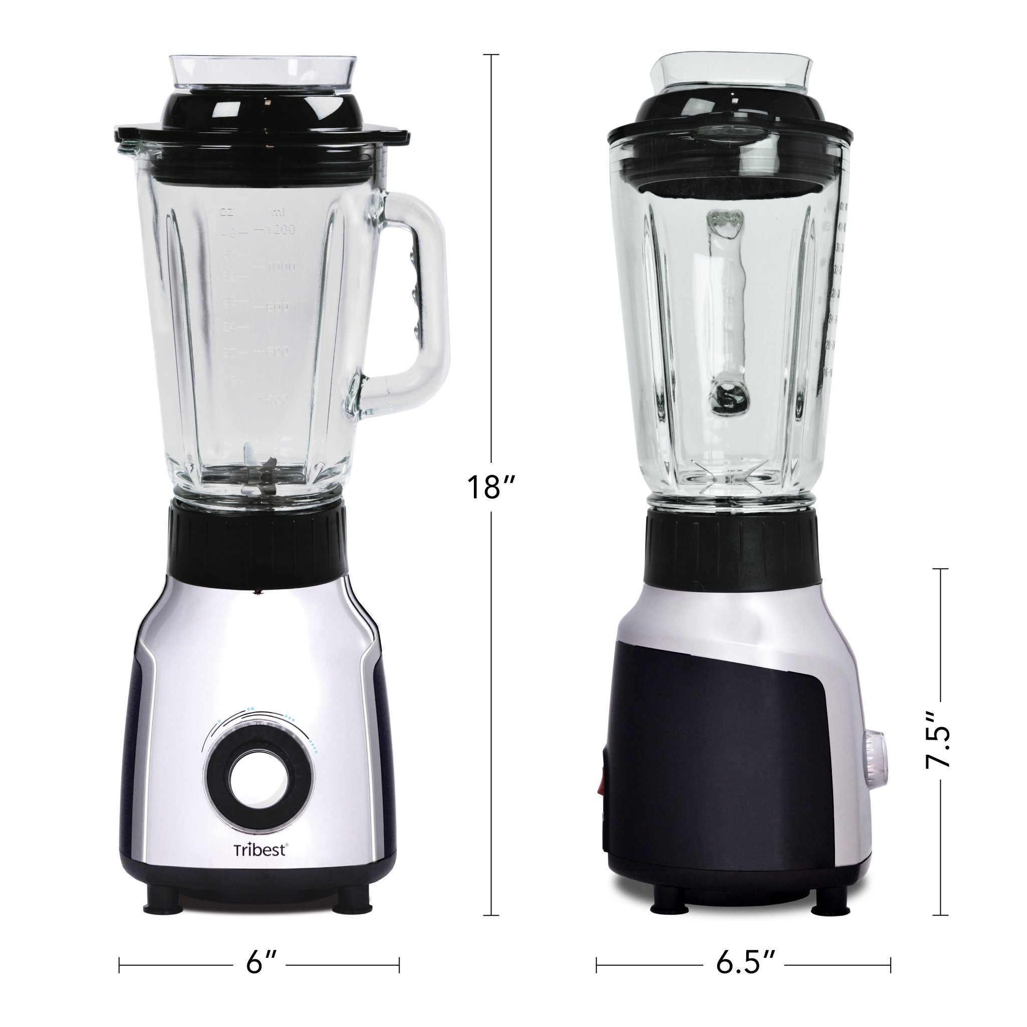 Premium Glass Personal Blender with Vacuum Seal Technology - Perfect for Smoothies, Protein Shakes & Meal Prep at Home, Office or Gym