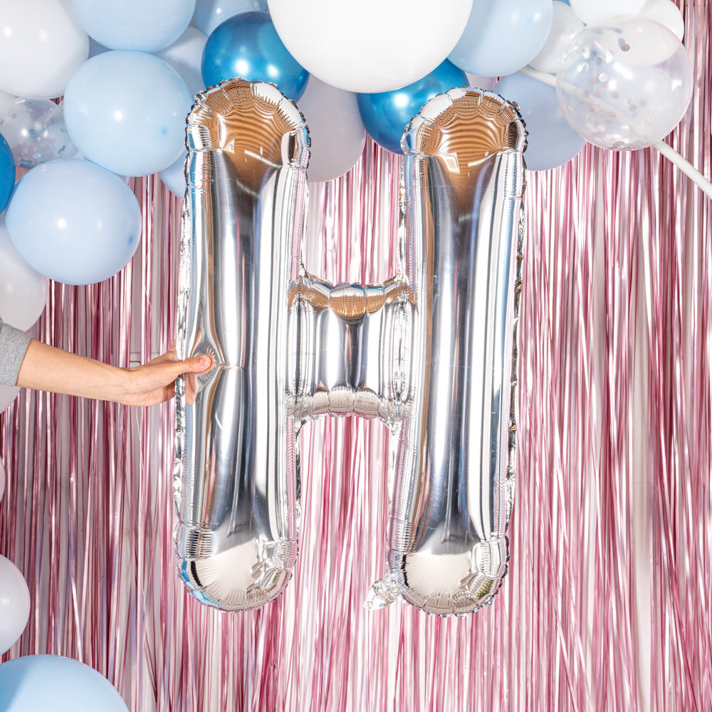 Balloonify Silver Mylar Letter H Balloon - 40 Inch Large Foil Alphabet Balloon for Birthday Party Decorations, Baby Showers & Graduation Celebrations - 1 Count Box