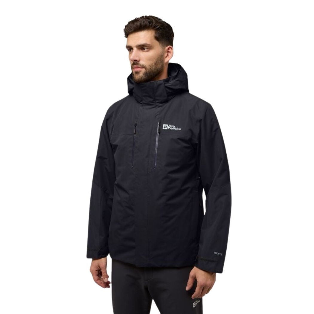 Jack Wolfskin Jasper 3-in-1 Men's Waterproof Jacket - Lightweight Windproof Outdoor Coat for Hiking, Camping & Travel