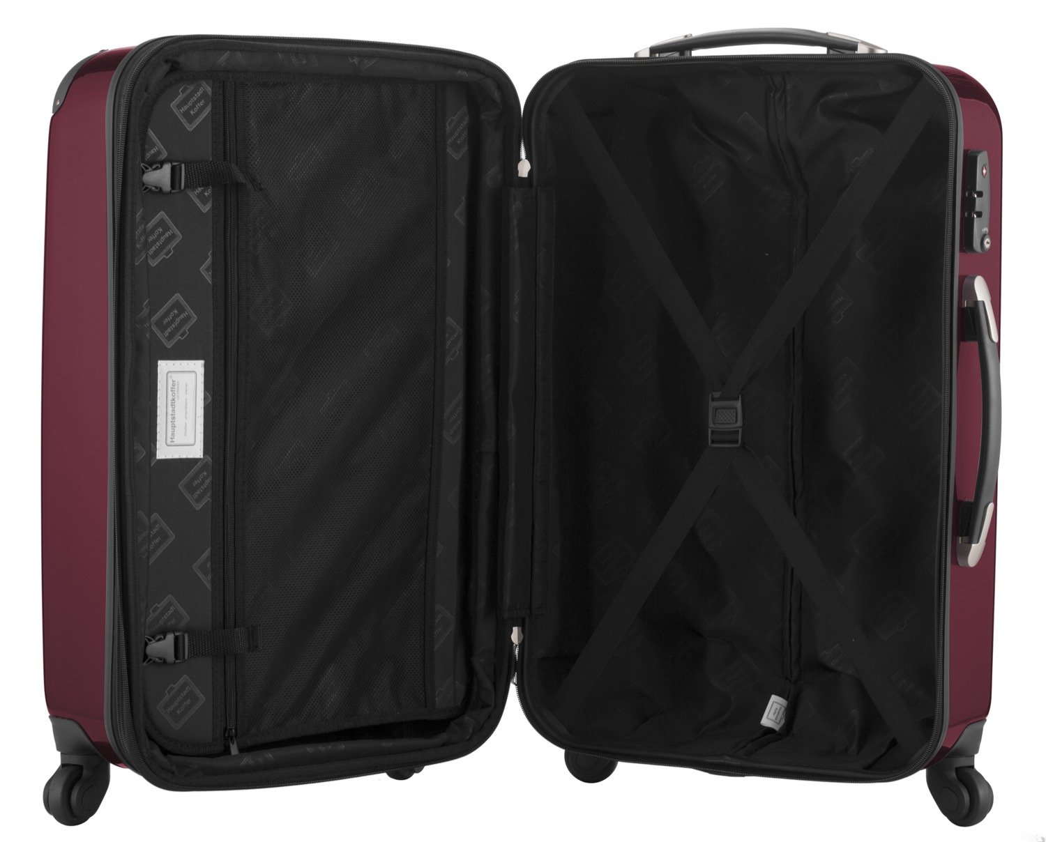 Premium Hauptstadtkoffer 3-Piece Luggage Set - Durable Burgundy Spinner Suitcase for Travel with TSA Lock | Business Trips & Family Vacations