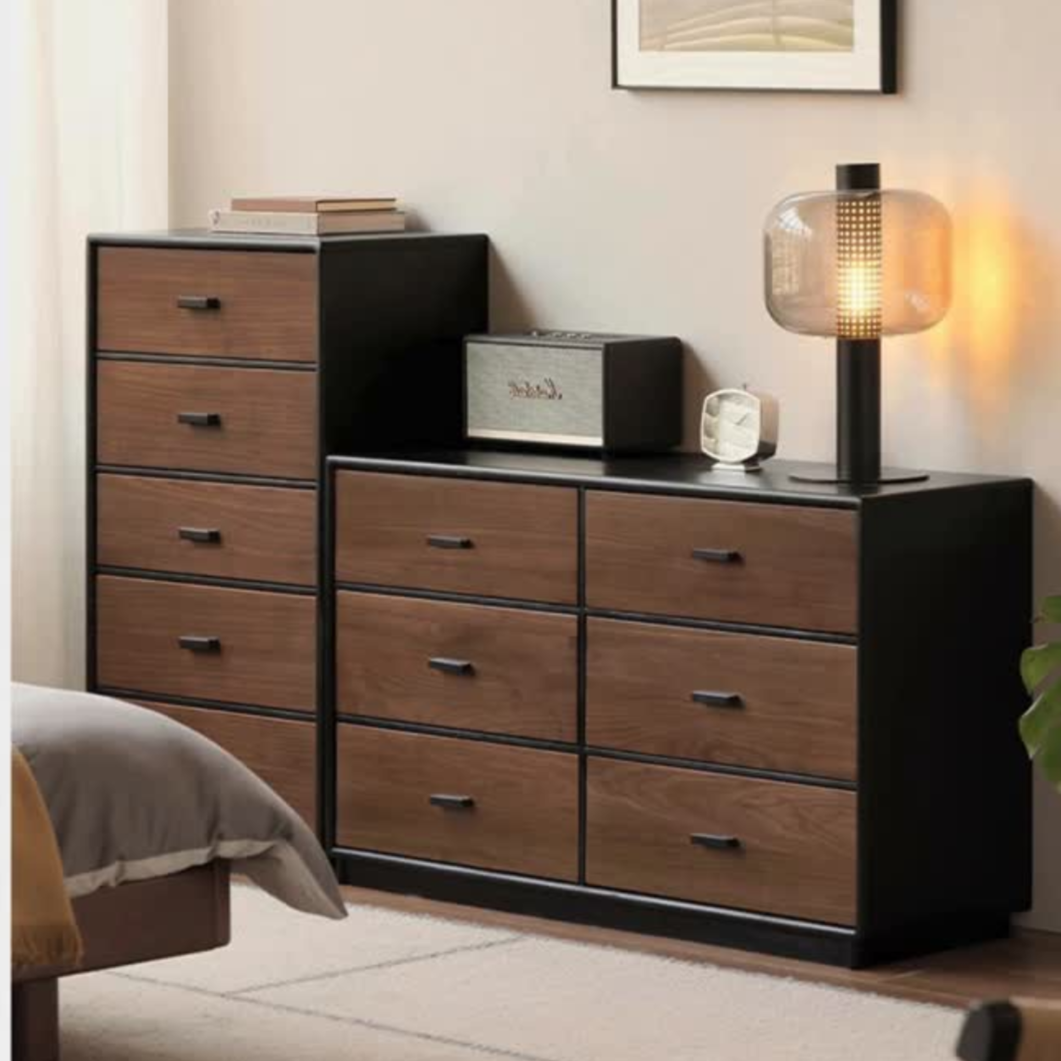 Solid Oak Wood Italian Light Luxury Chest of Drawers - Elegant Bedroom Dresser for Master Suite & Guest Room Storage