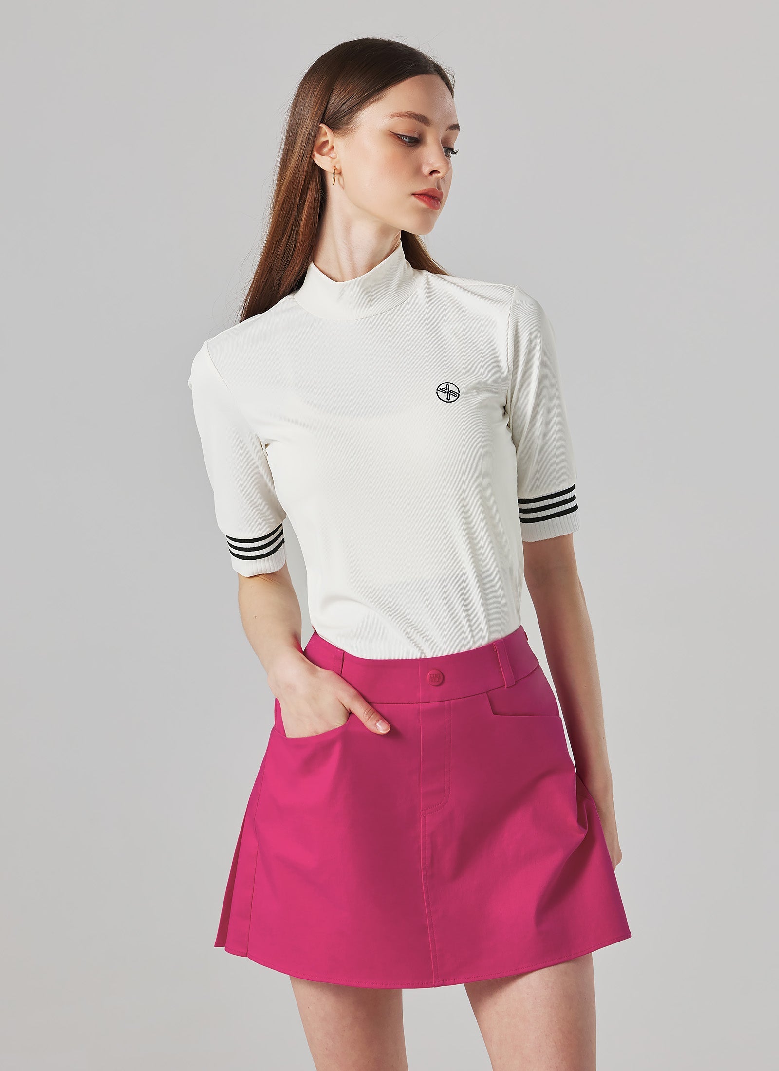 Elegant Back Pleated Stretch Skirt for Women - Comfortable High Waist Flowy Midi Skirt - Perfect for Office, Party & Casual Wear