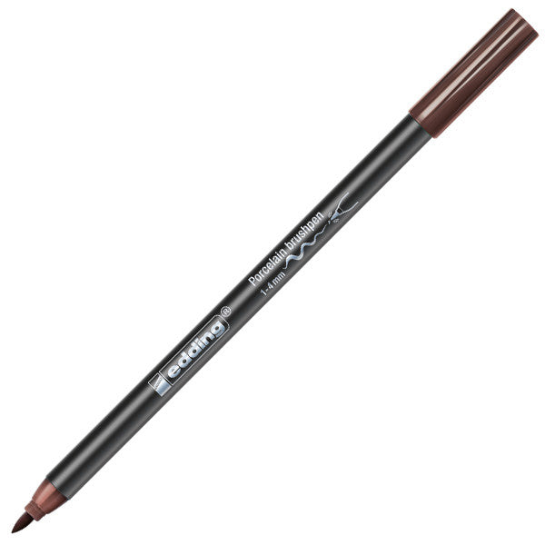 edding 4200 Porcelain Brush Pen - White Paint Marker for Ceramics, Glass & DIY Crafts - Perfect for Pottery, Mugs & Home Decor Projects