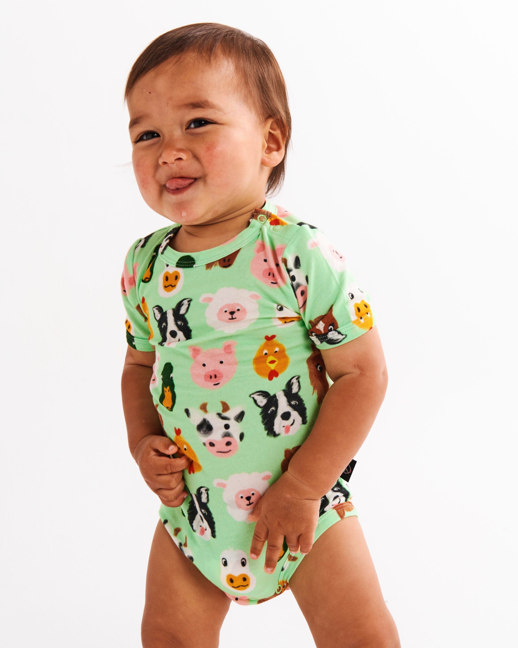 Organic Cotton Short Sleeve Romper for Babies & Toddlers - Farm Friends Collection | Soft, Breathable & Comfortable for Playtime, Daycare & Summer Outfits