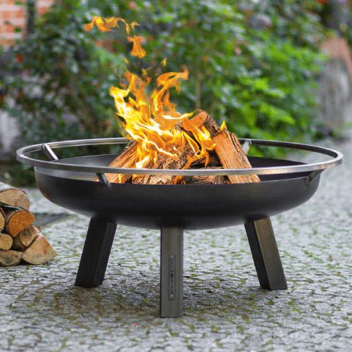 Porto 24 Inch Outdoor Fire Pit - Stainless Steel Wood Burning Fire Pit for Backyard, Patio, Camping - Perfect for Bonfires, S'mores & Outdoor Gatherings