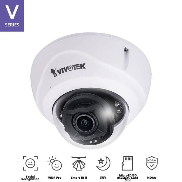 Vivotek FD9387-FR-V2 5MP Dome Security Camera with Fixed Lens - Indoor/Outdoor Surveillance for Home & Business Security