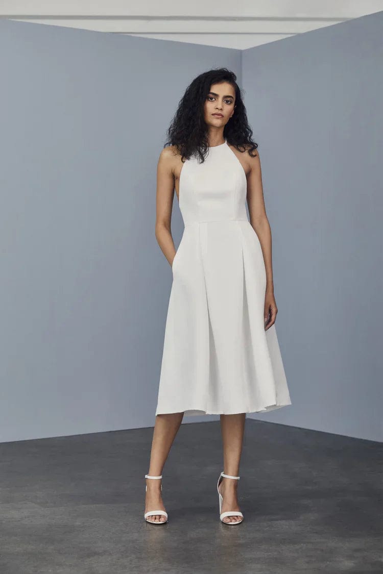 Amsale LW162 Women's Wedding Dress Size 4 - Elegant Bridal Gown for Church Ceremony & Reception