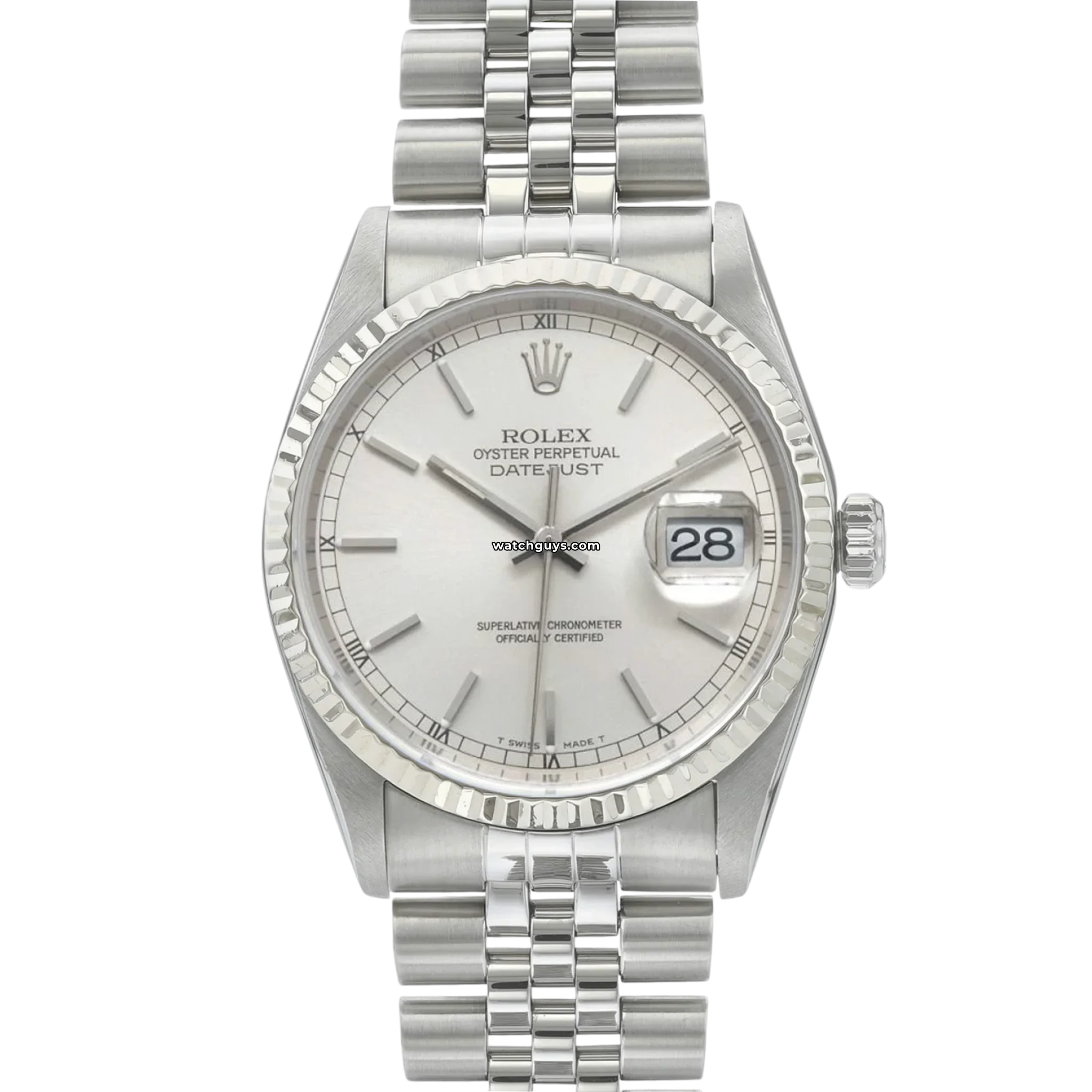 Rolex Datejust 16234 Men's Watch - Silver Dial with Index Markers & Jubilee Bracelet - Perfect for Business, Formal Events & Luxury Gift Giving