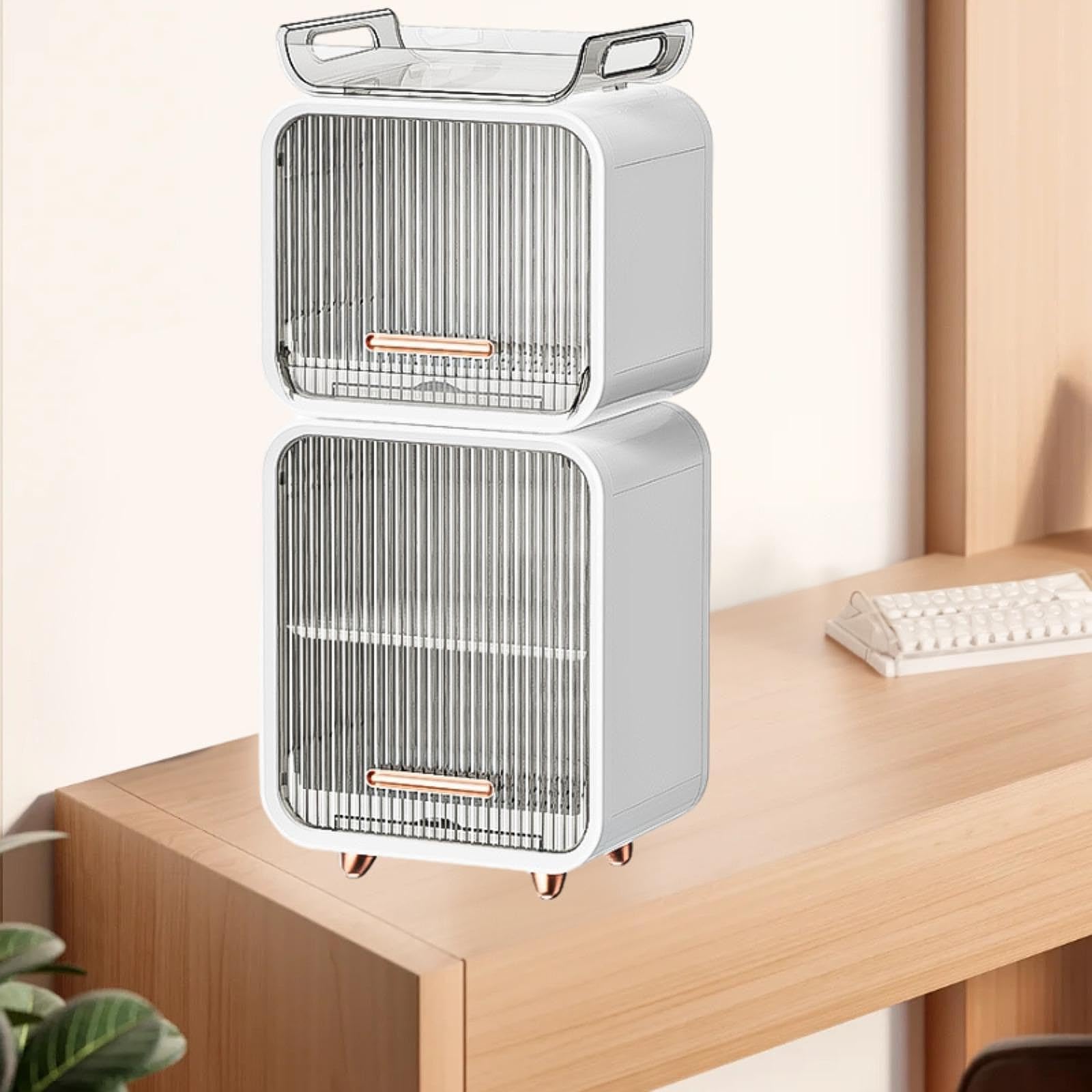Baby Bottle Drying Rack with Drainer - Portable Nursing Cutlery Organizer & Bottle Holder Cabinet - Easy to Clean White Set for Breastfeeding Essentials - Perfect for Nursery, Kitchen Counter & Travel