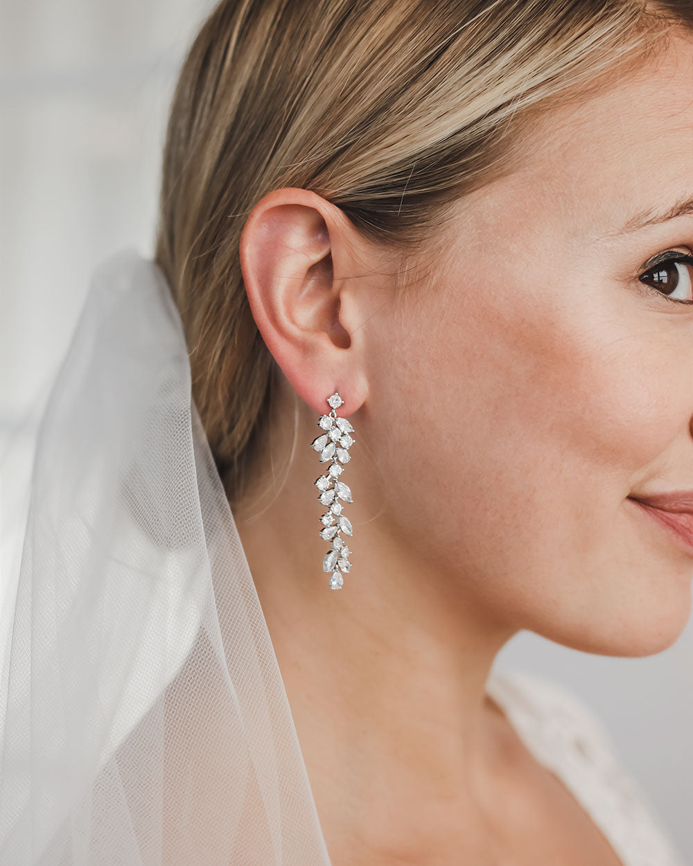 Tia CZ Crystal Dangle Earrings for Women - Elegant Bohemian Jewelry for Party, Wedding & Everyday Wear