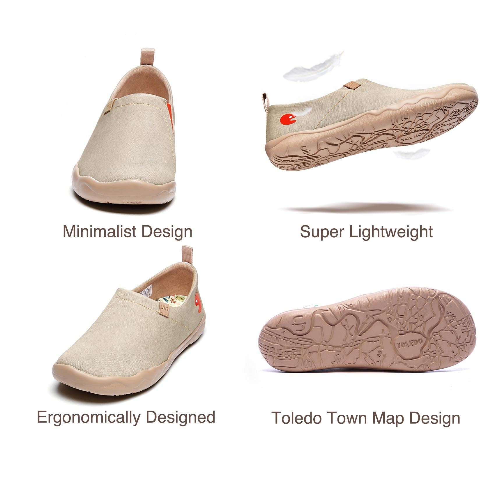 UIN Women's Slip On Sneakers - Lightweight Walking Shoes for Women | Comfortable Casual Loafers | Breathable Travel Flats for Work, Shopping & Daily Wear