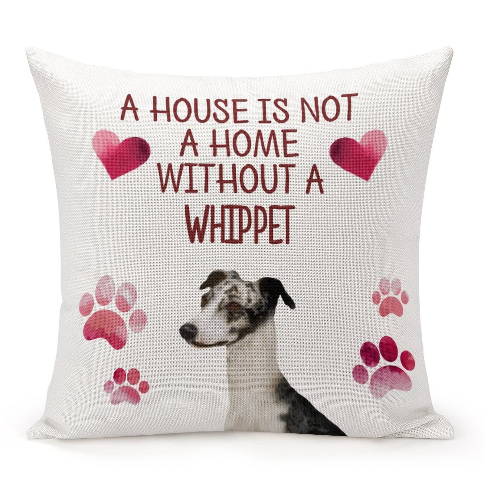 Whippet Pillow Cover 18x18 Inch - Funny Dog Lover Gift for Home Decor