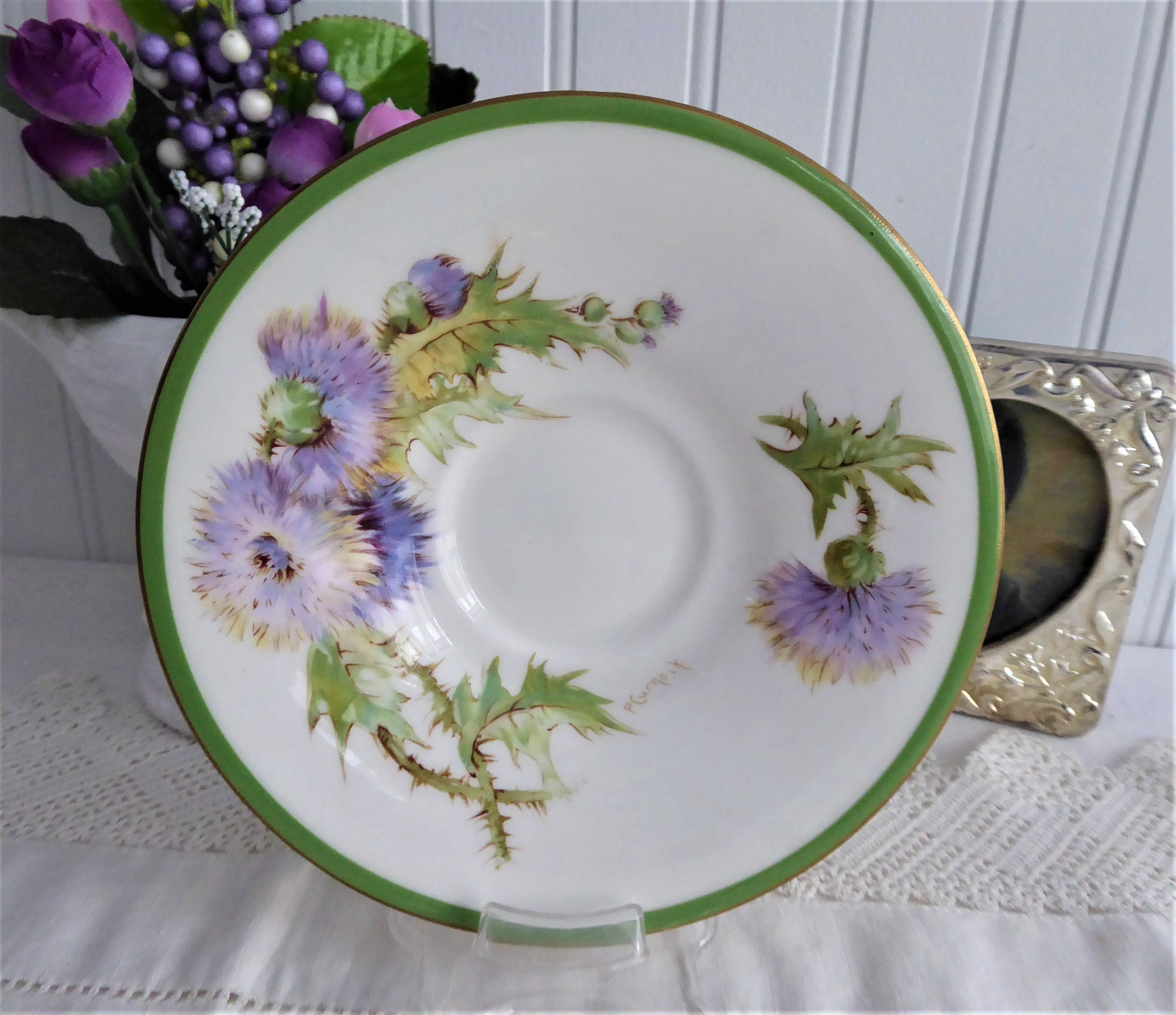 Vintage Royal Doulton Glamis Thistle Cup and Saucer Set - Hand-Painted 1930s Collectible Tea Cup with Queen Mum Association | Perfect for Afternoon Tea, Royal Memorabilia Collections & British Antique Displays