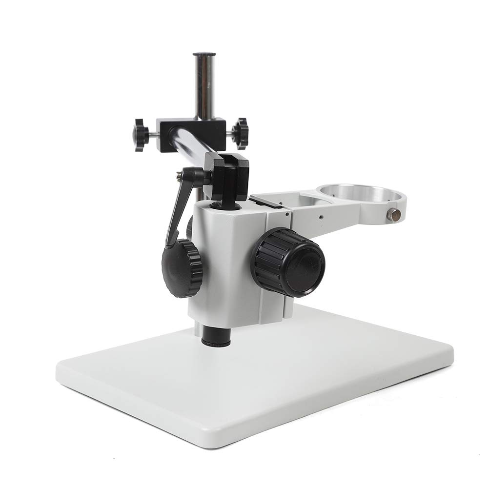 Professional Heavy Duty Aluminum Alloy Stereo Microscope Boom Stand - 70mm Ring with 360° Multi-Axis Rotation & Precision Focusing | Ideal for Laboratory, Research, Jewelry Making & Electronics Inspection