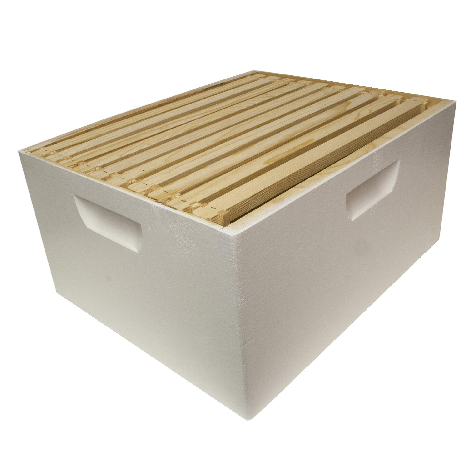 Harvest Lane Honey WWBCD-101 10-Frame Deep Brood Box with Wax Coated Foundations - Premium Beehive Kit for Beekeeping & Honey Production