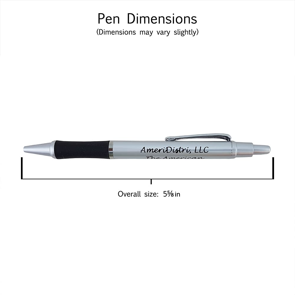 Premium Bullet Ballpoint Pens with Free Personalization - Elegant Silver Tip & Click Accents on Solid Silver Body & Black Grip - 80 Pack for Office, School & Corporate Gifts