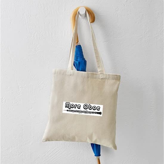 More Oboe Tote Bag - Natural Canvas Reusable Shopping Bag for Music Lovers | Eco-Friendly Grocery Tote & Orchestra Rehearsal Bag