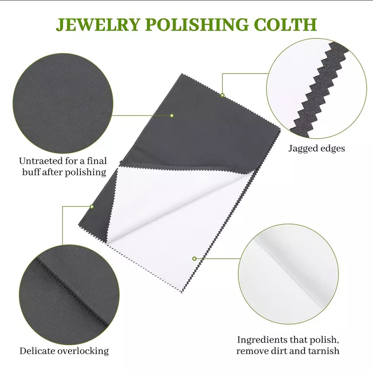 4-Piece Premium Silver Polishing Cloths Set - Large Double-Sided Jewelry Cleaning Cloths for Gold, Sterling Silver & Platinum - Tarnish Remover for Rings, Necklaces, Watches & More - Perfect for Home Jewelry Care & Gift Giving