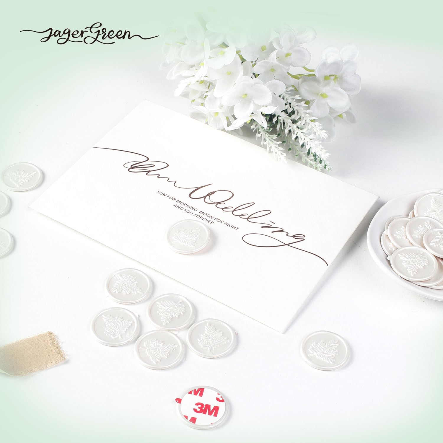 48 Pcs White Self-Adhesive Wax Seal Stickers for Wedding Invitations - Olive Branch Pattern Envelope Seals for Letters, Gift Wrapping, Christmas Cards & DIY Crafts (Perfect for Elegant Stationery & Special Occasions)
