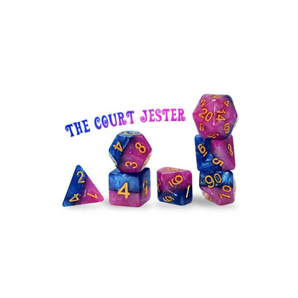 Halfsies Dice: The Court Jester - Multi-Colored Polyhedral Dice Set for D&D, RPG & Tabletop Games | Perfect for Gifts, Collectors & Game Nights