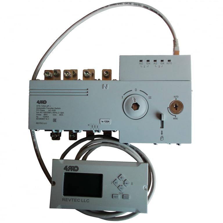 4PRO ATS-125A-4P-iRC 125 Amp Automatic Transfer Switch, 120/208V 1-3 Phase, 50/60Hz - Reliable Power Backup for Home, Office & Industrial Use During Power Outages