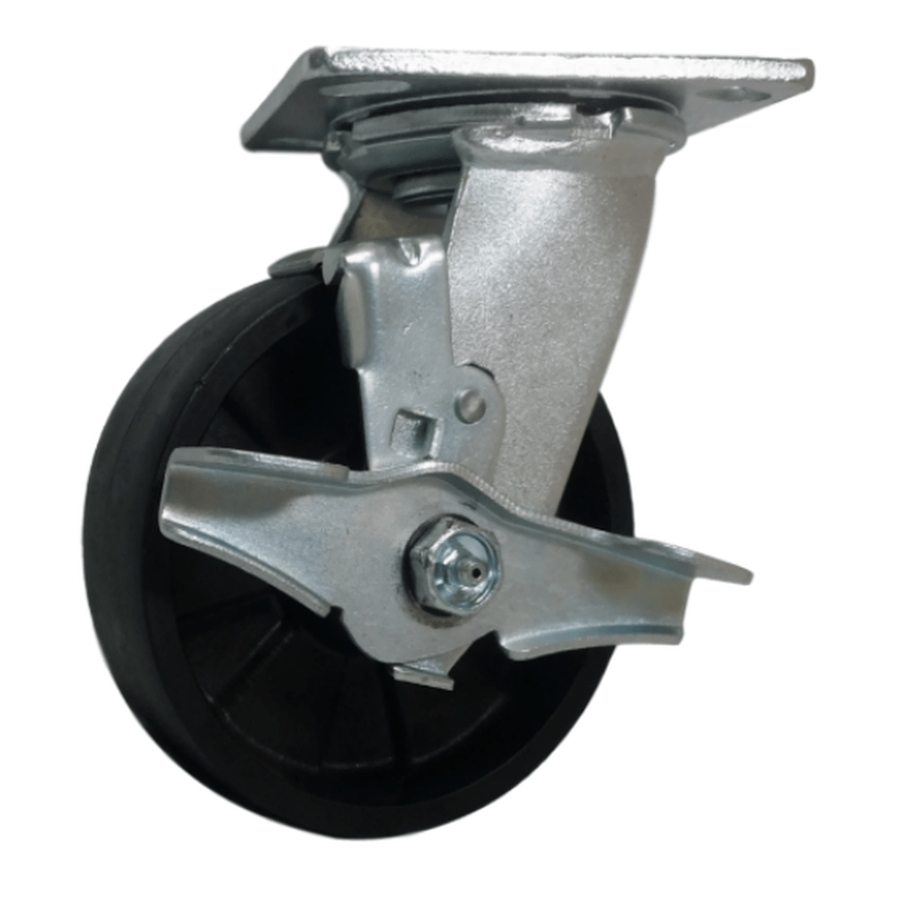 5-Pack MaxRok Heavy Duty Swivel Casters with Top Lock Brake - 1000 lbs Capacity per Wheel - Ideal for Industrial Carts, Workbenches, and Moving Equipment