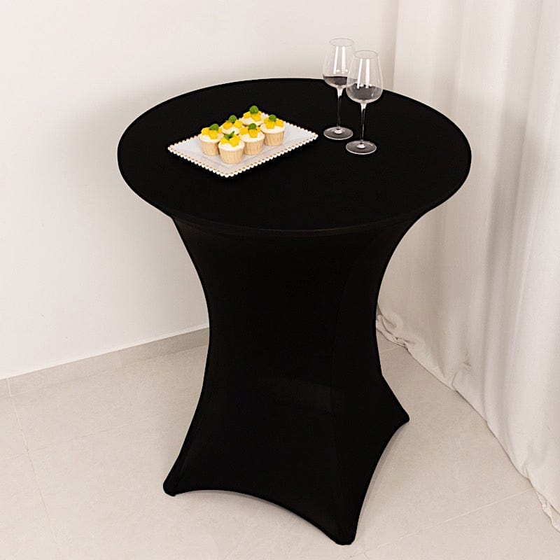 36 Elegant Spandex Cocktail Table Covers - High Top Style Stretch Tablecloths for Round Tables - Perfect for Weddings, Parties & Home Decor