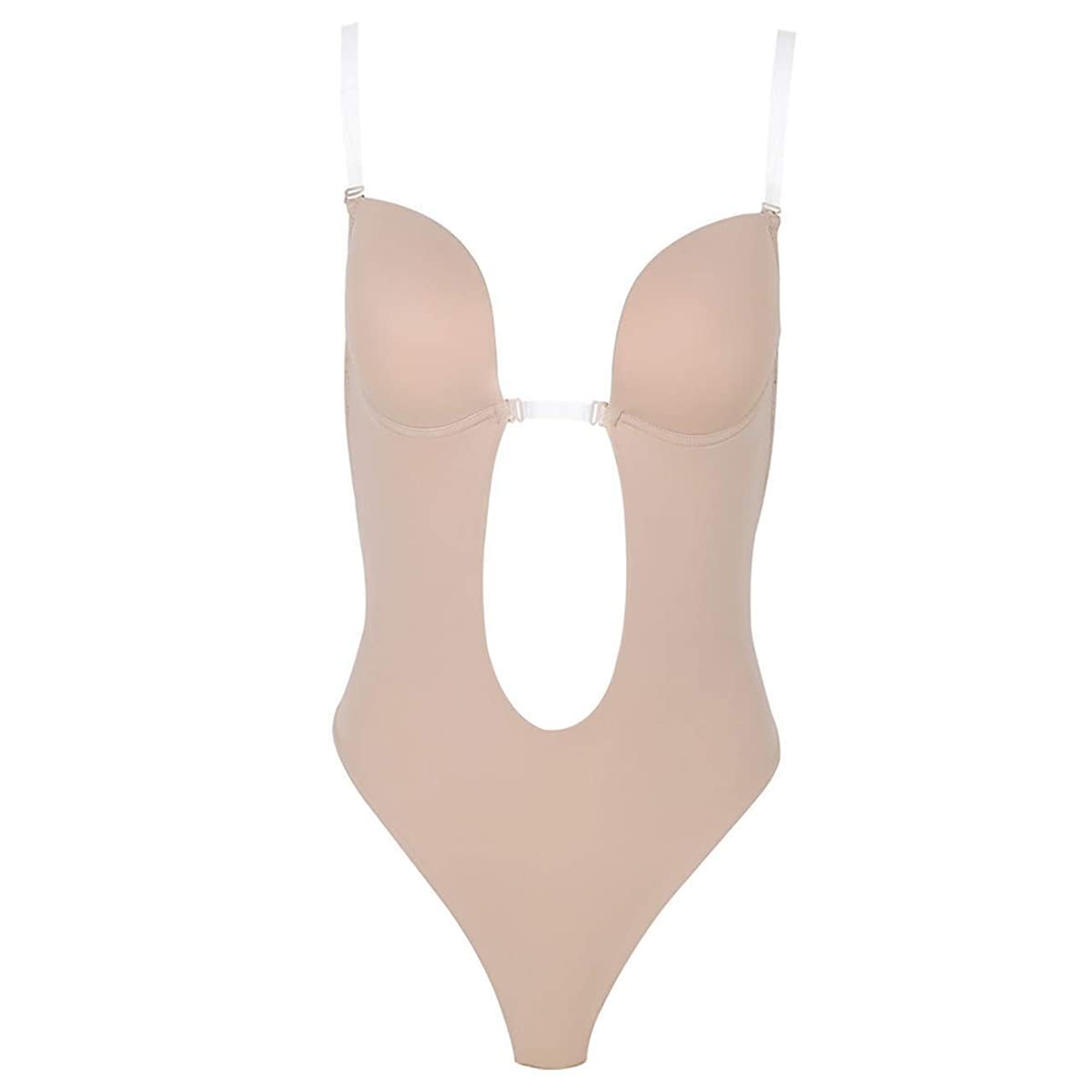 XINSHUN Backless Women's Shapewear Bodysuit with Clear Straps - Seamless Invisible Bra for Party Dresses, Evening Wear & Special Occasions