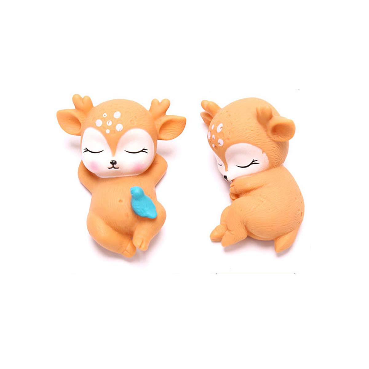 PULADE Miniature Sika Deer Figurines - Small Resin Deer Statues for Fairy Gardens, Terrariums, Moss Landscapes & Cake Toppers - Handcrafted Animal Decor for Home, Office & Party Scenes