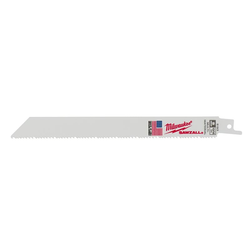 48 00 5193 8 in. 10/14 TPI SAWZALL Blades (5 Pack) - Heavy Duty Reciprocating Saw Blades for Wood & Metal Cutting - Perfect for Demolition, Construction & DIY Projects