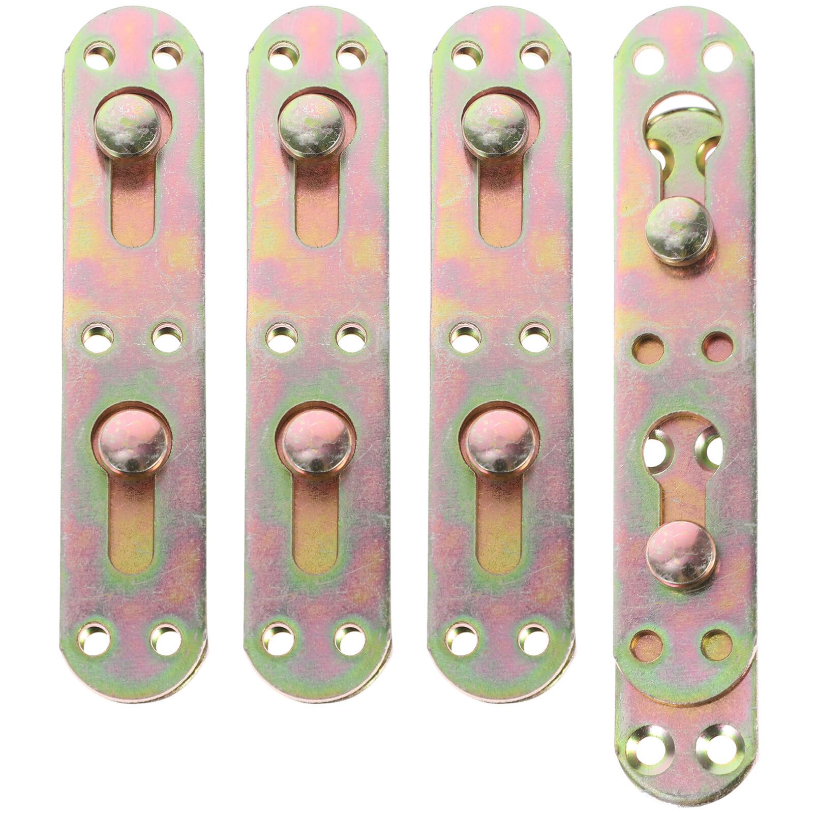 4PCS Heavy Duty Universal Bed Hinges - Iron Bed Frame Brackets for Headboard & Footboard, Bed Rail Fittings & Accessories | Perfect for Bed Frame Assembly, DIY Furniture Repair, and Home Bedroom Upgrades