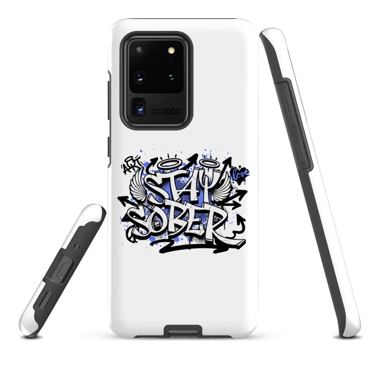 Stay Sober Graffiti Samsung Phone Case - Trendy Protective Cover for Galaxy S21/S20/Note 20 - Perfect for Nightlife, Concerts & Urban Fashion