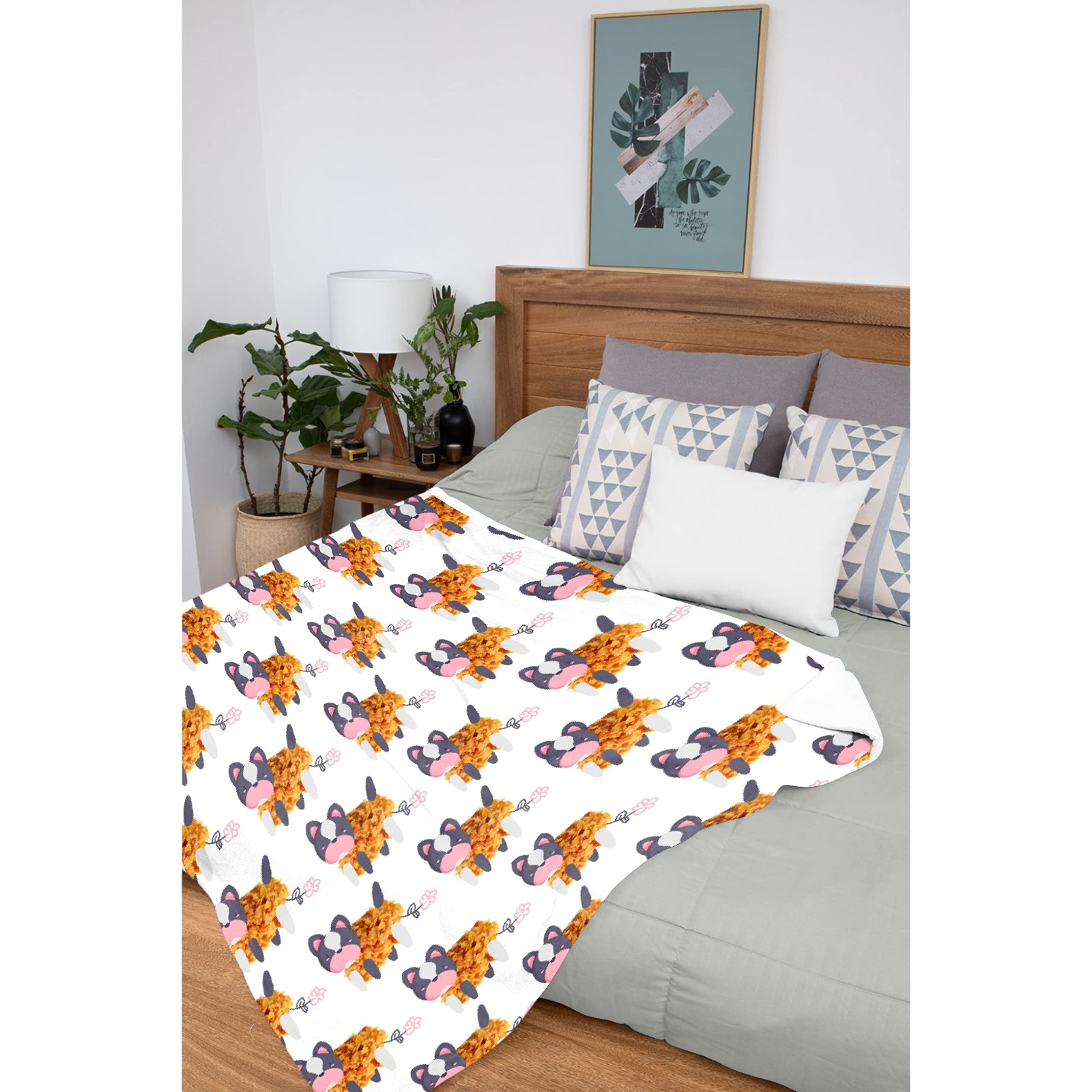Dog Chicken Nugget Throw Blanket - Ultra Soft Flannel Fleece Blanket for Gifts, Plush Lightweight Cozy Blanket for Couch Sofa Bed All Seasons, 80x60 Inches for Adults - Perfect for Movie Nights, Camping & Home Decor
