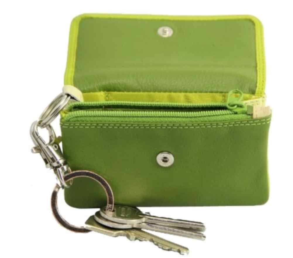 RB 99 Multi-Colored Women's Soft Luxury Leather Coin Purse Wallet - Green | Compact & Stylish Wallet for Everyday Use, Travel, and Gift Giving