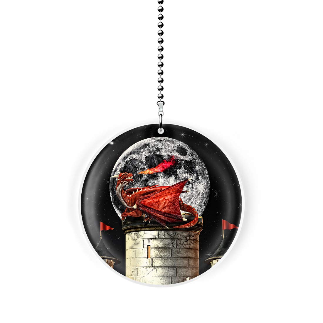 Moon Dragon Ceiling Fan Light Pull Chain - Stylish Decorative Pull Cord for Ceiling Fans, Lights & Home Decor - Perfect for Bedroom, Living Room & Nursery