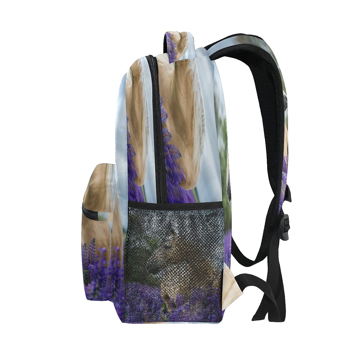 YPPAHHHH Horse Lavender Floral Backpack - School Bookbag for College Students, Laptop Backpack for Women & Men, Durable Travel Daypack for Hiking, Camping & Daily Use | Perfect for School, Work & Outdoor Adventures