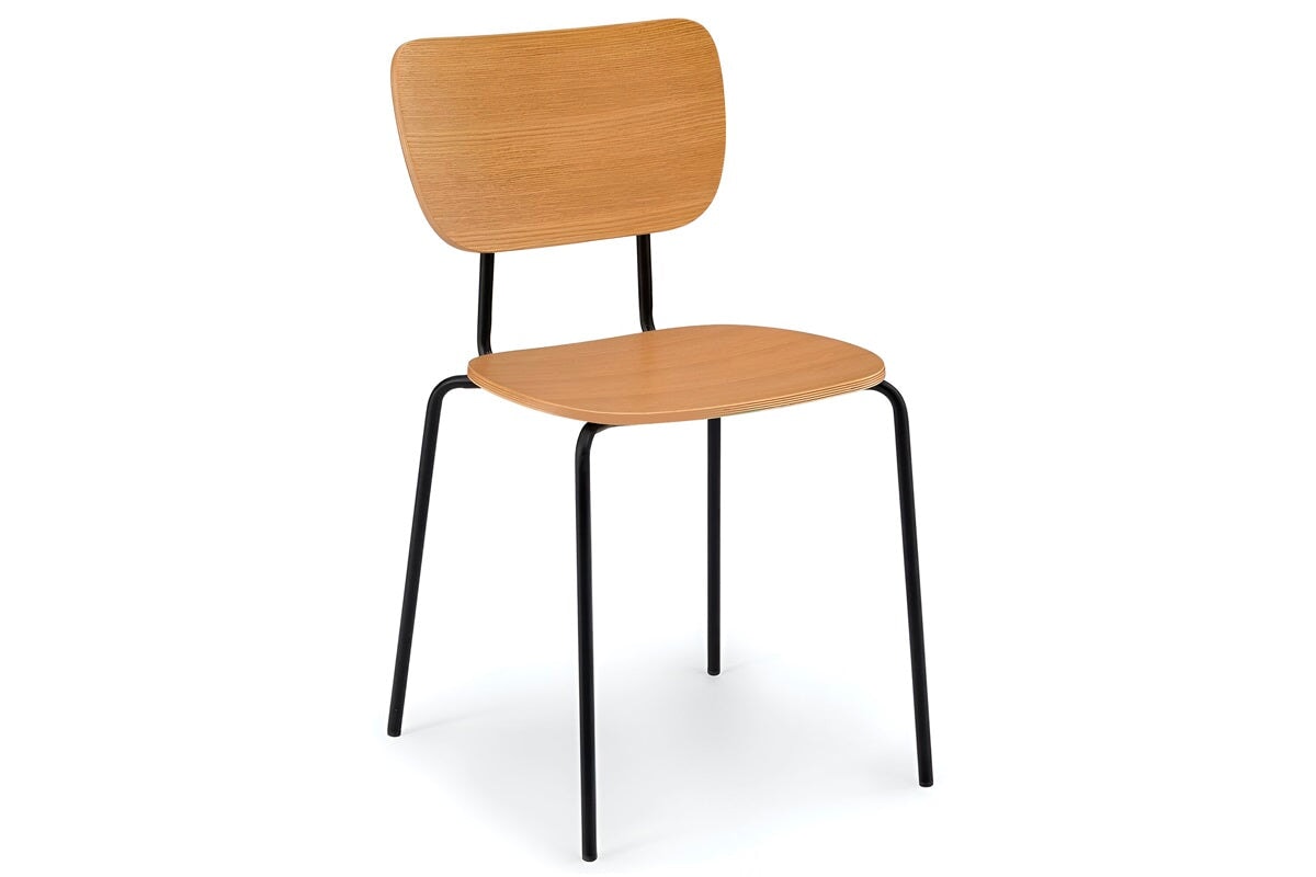 MS Hospitality Sallie Chair - Modern Dining Chair with Upholstered Seat & Metal Legs - Perfect for Restaurants, Cafes & Home Dining Rooms