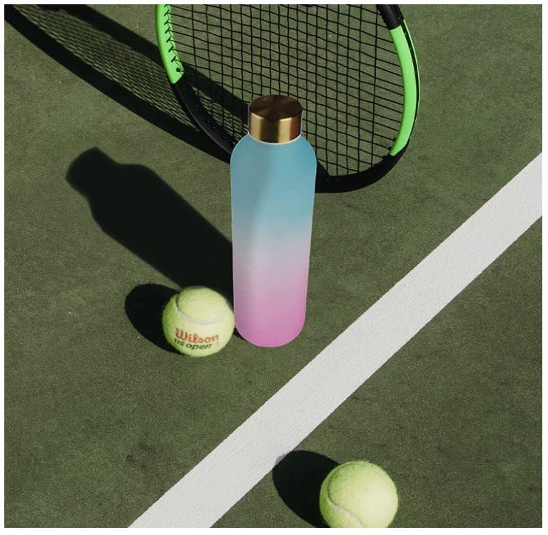 32oz Motivational Water Bottle with Time Markings - Multi Color - Perfect for Gym, Office, and Outdoor Hydration