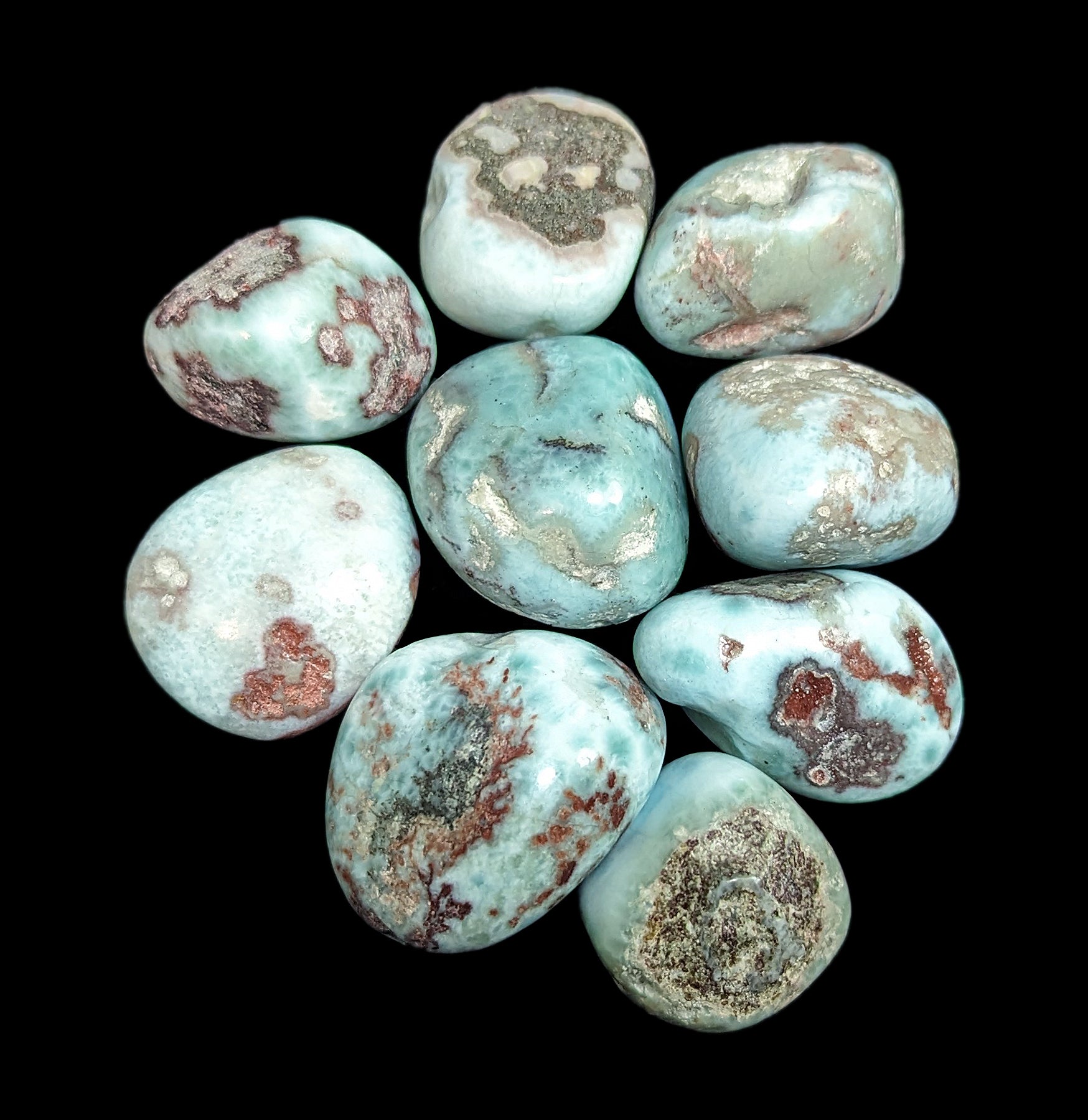 Natural Tumbled Larimar Stone Beads - Healing Crystal for Jewelry Making, Meditation & Energy Balancing - Perfect for Necklaces, Bracelets & Home Decor