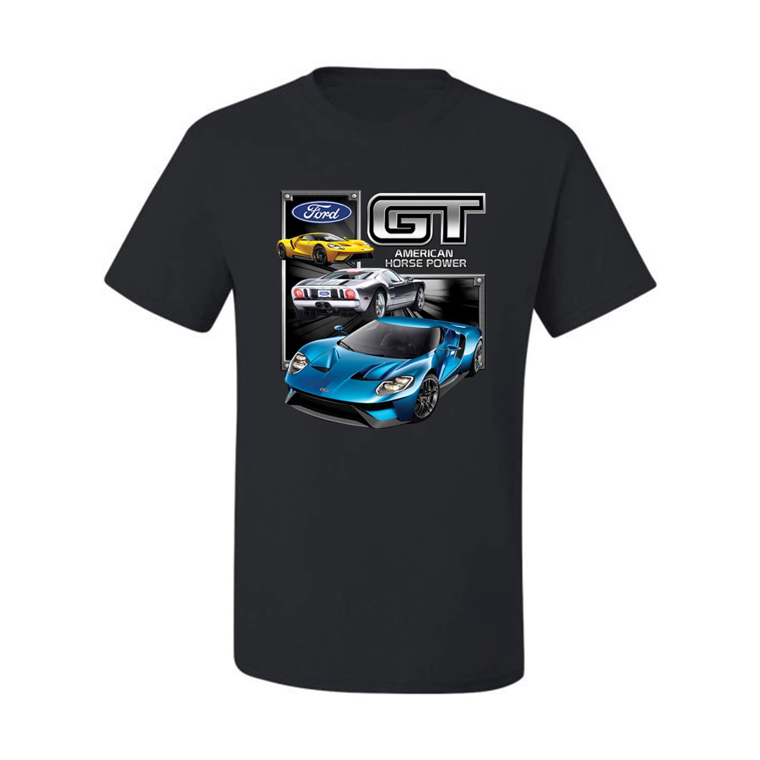 Ford GT American Horsepower Mustang Cars & Trucks Graphic T-Shirt for Men - Casual Wear, Car Enthusiast Gift, Automotive Fan Apparel