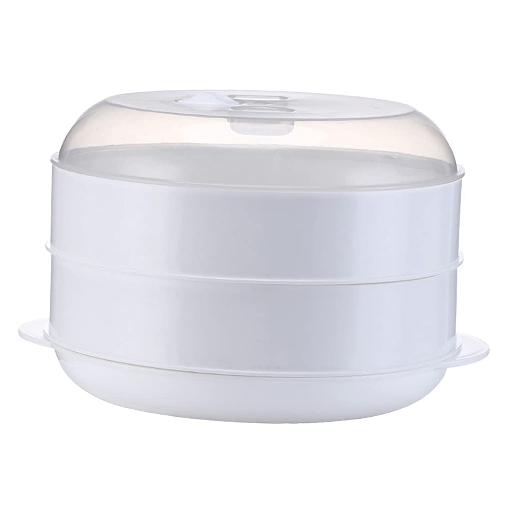 BPA-Free Microwave Food Steamer Cookware - 2-Tier Stackable Container for Vegetables, Fish & Healthy Meals | Perfect for Home Kitchen, Office & Quick Meal Prep