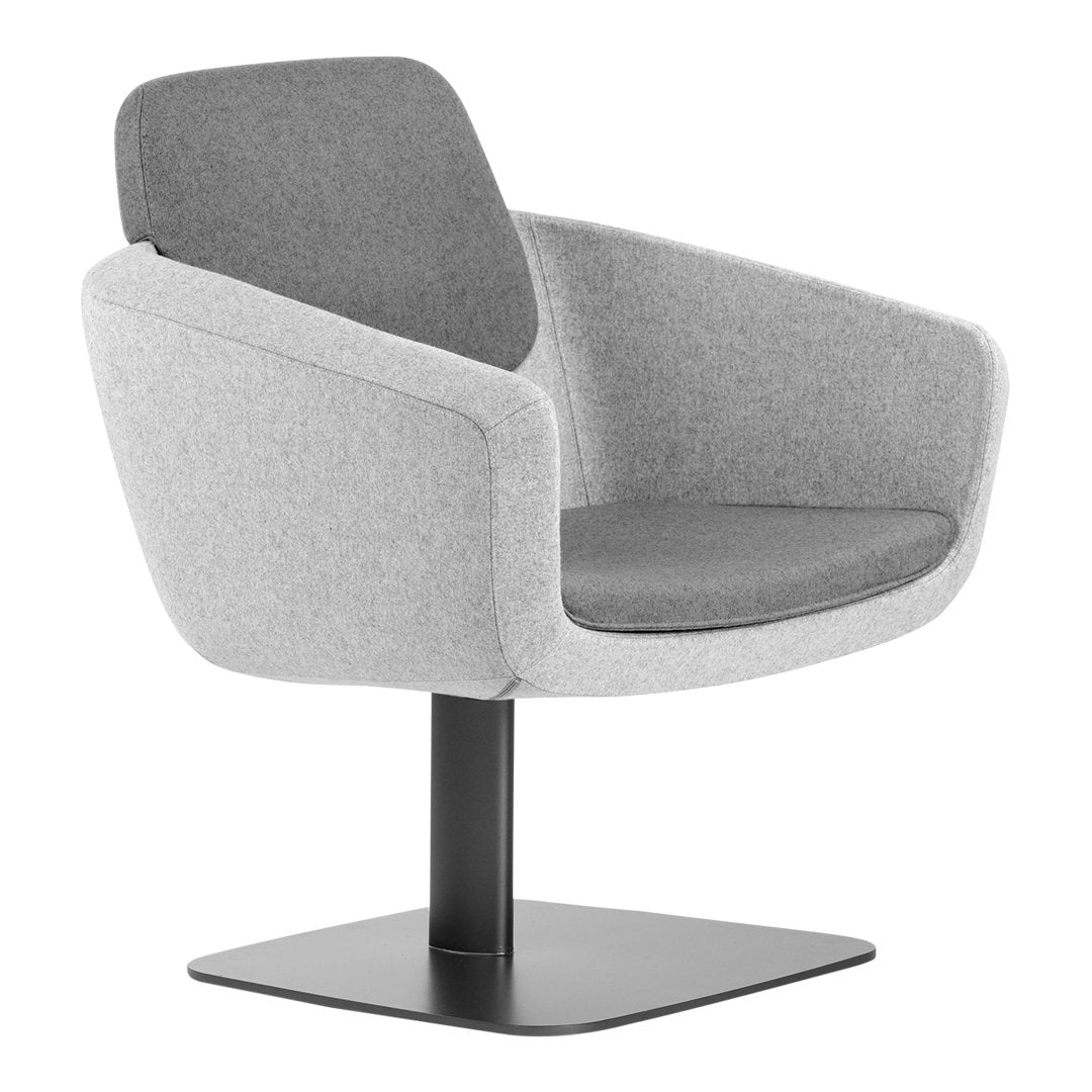 Arca Lounge Armchair with Plate Base - Modern Accent Chair for Living Room, Bedroom & Office - Comfortable Reading Chair with Sturdy Metal Base