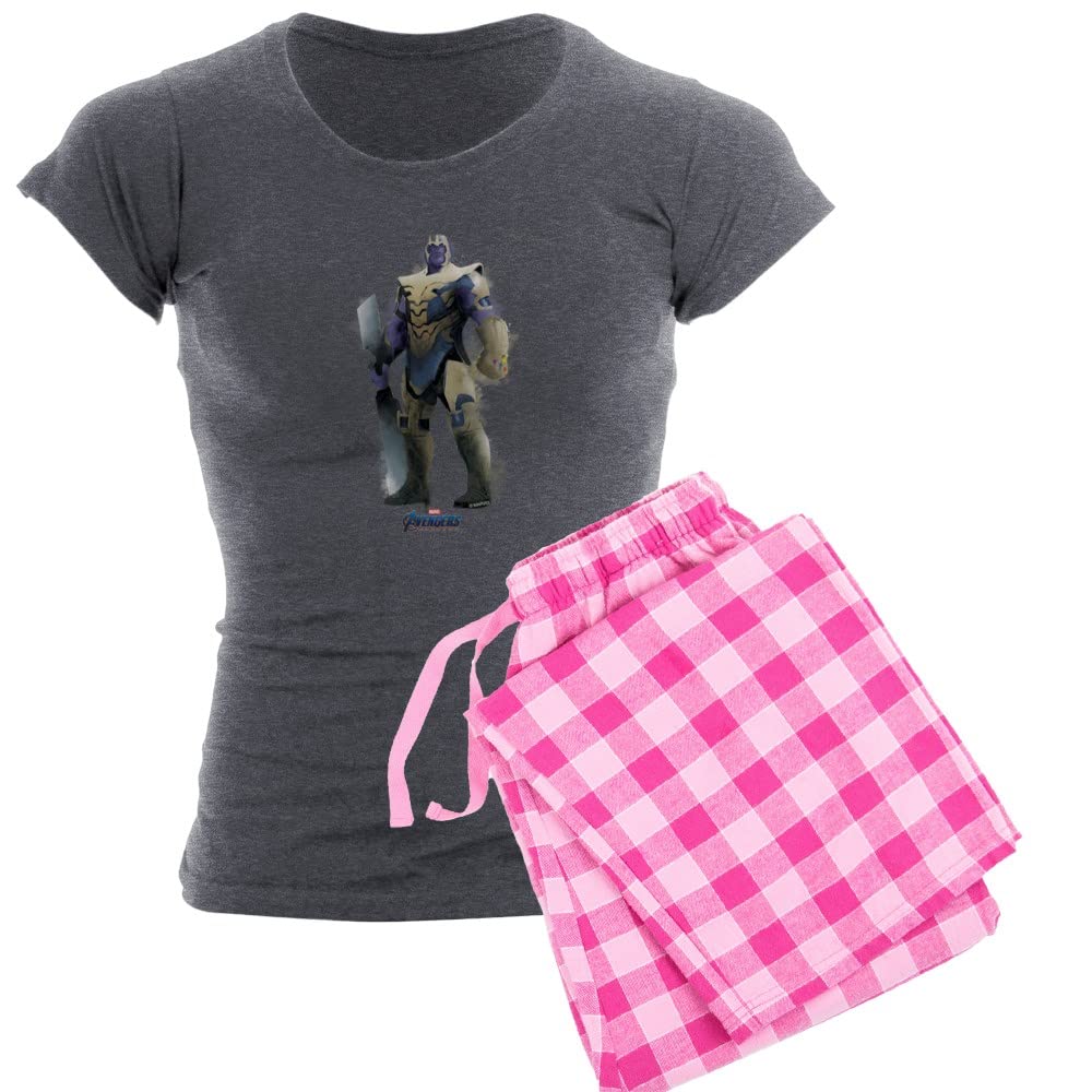 Thanos Women's Charcoal Pajama Set - Soft & Comfortable Sleepwear for Marvel Fans - Perfect for Lounge Wear, Movie Nights & Gift Giving