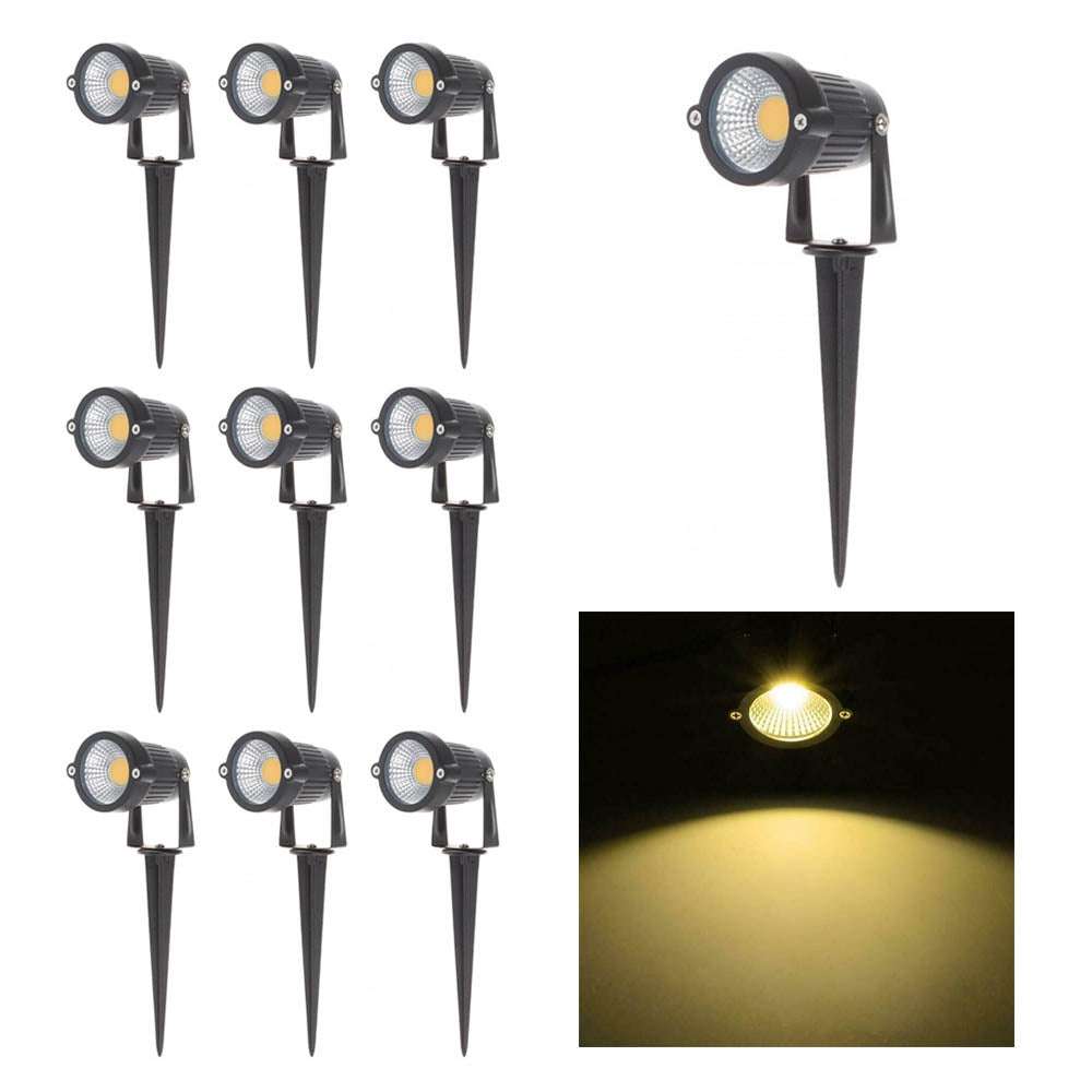 10PCS 12V LED Waterproof Outdoor Garden Spotlights - IP65 Waterproof Landscape Flood Lights for Yard, Pathway, Patio, and Garden Lighting