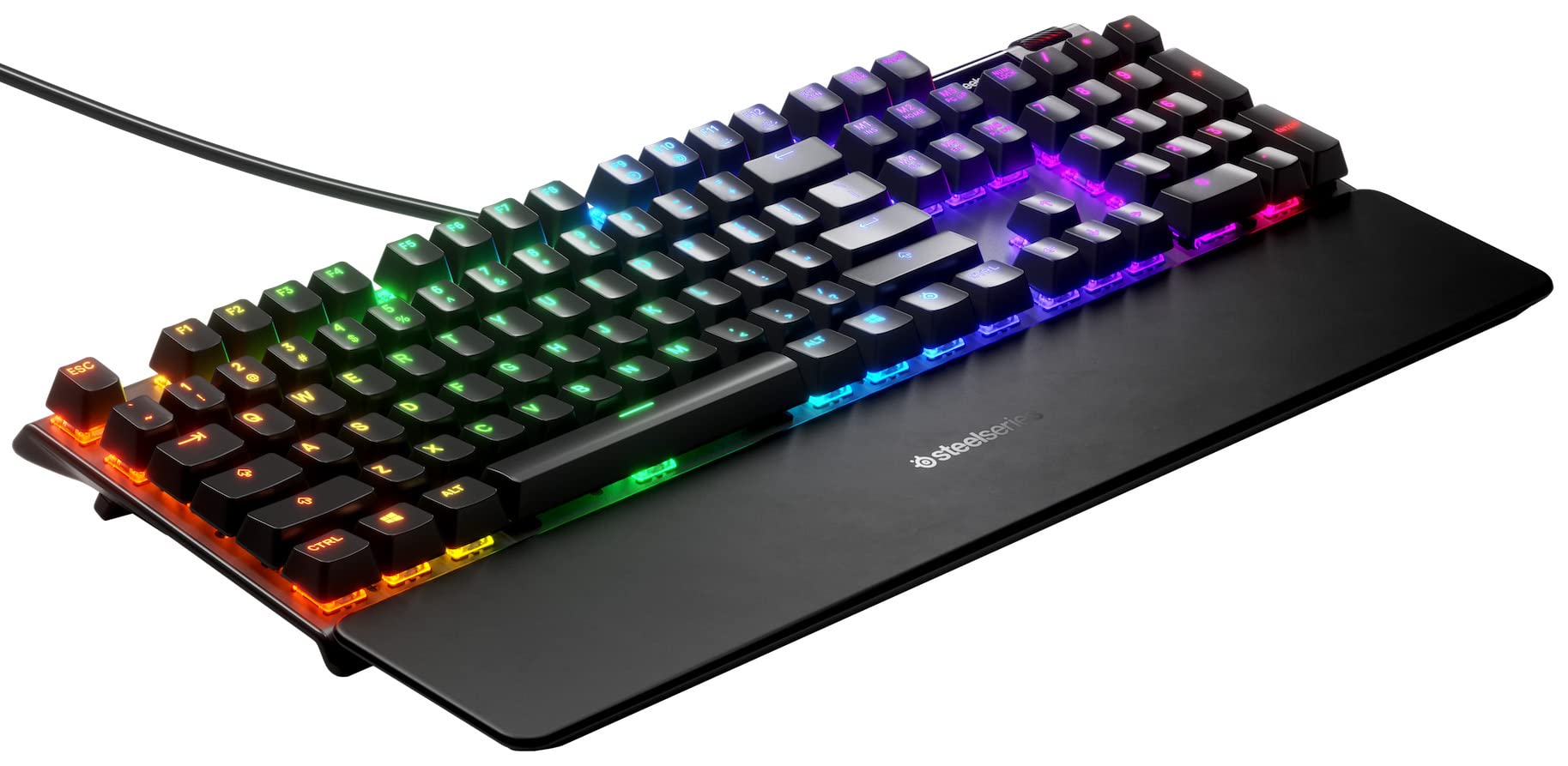 SteelSeries Apex 7 Mechanical Gaming Keyboard with OLED Display - Blue Switches - US QWERTY Layout - Perfect for FPS, MOBA & Esports Gaming