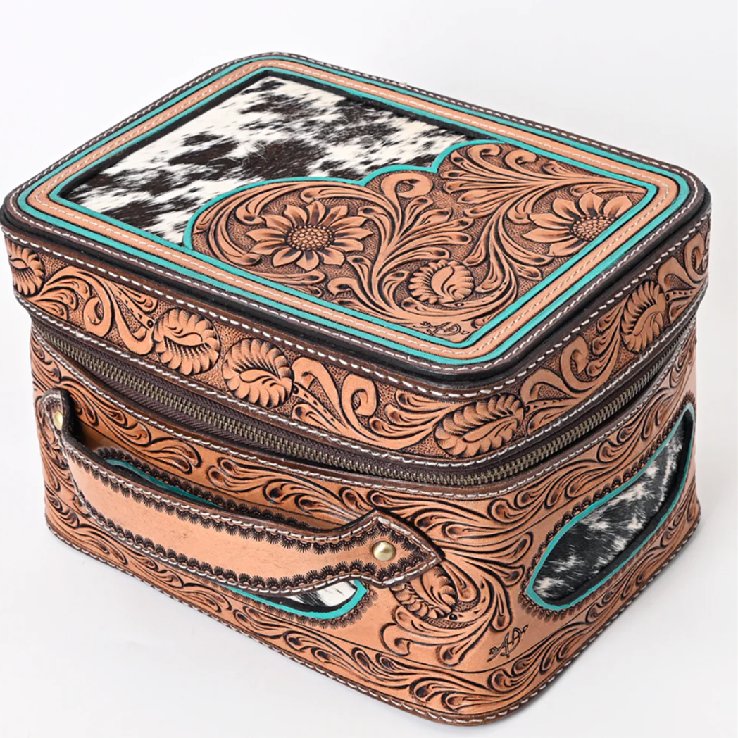 American Darling Genuine Cowhide Leather Case - Handcrafted Tooled Leather Bag for Women, Travel & Everyday Use