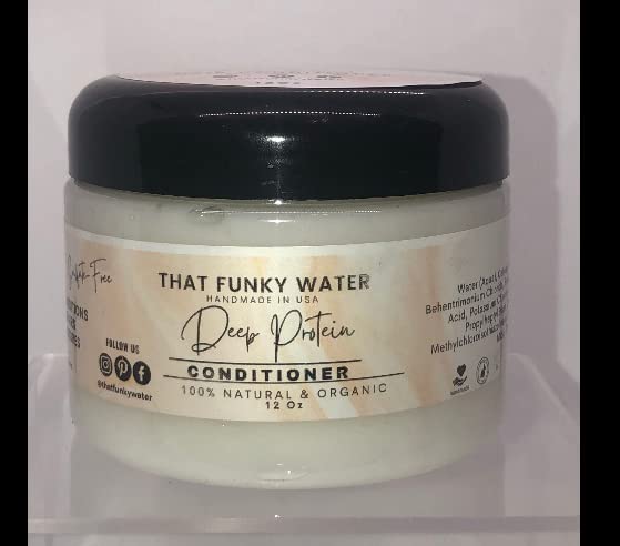 Deep Protein Hair Conditioner for Dry & Damaged Hair - That Funky Water Moisturizing Treatment | Salon-Quality Repair for Curly, Color-Treated & Bleached Hair | At-Home Hair Spa Treatment