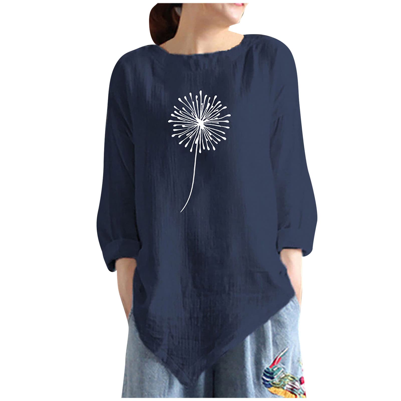 Women's Casual Crew Neck Long Sleeve Printed Pullover T-Shirt - Graphic Blouse & Sweatshirt Top for Everyday Wear | Perfect for Work, Weekend Outings & Layering