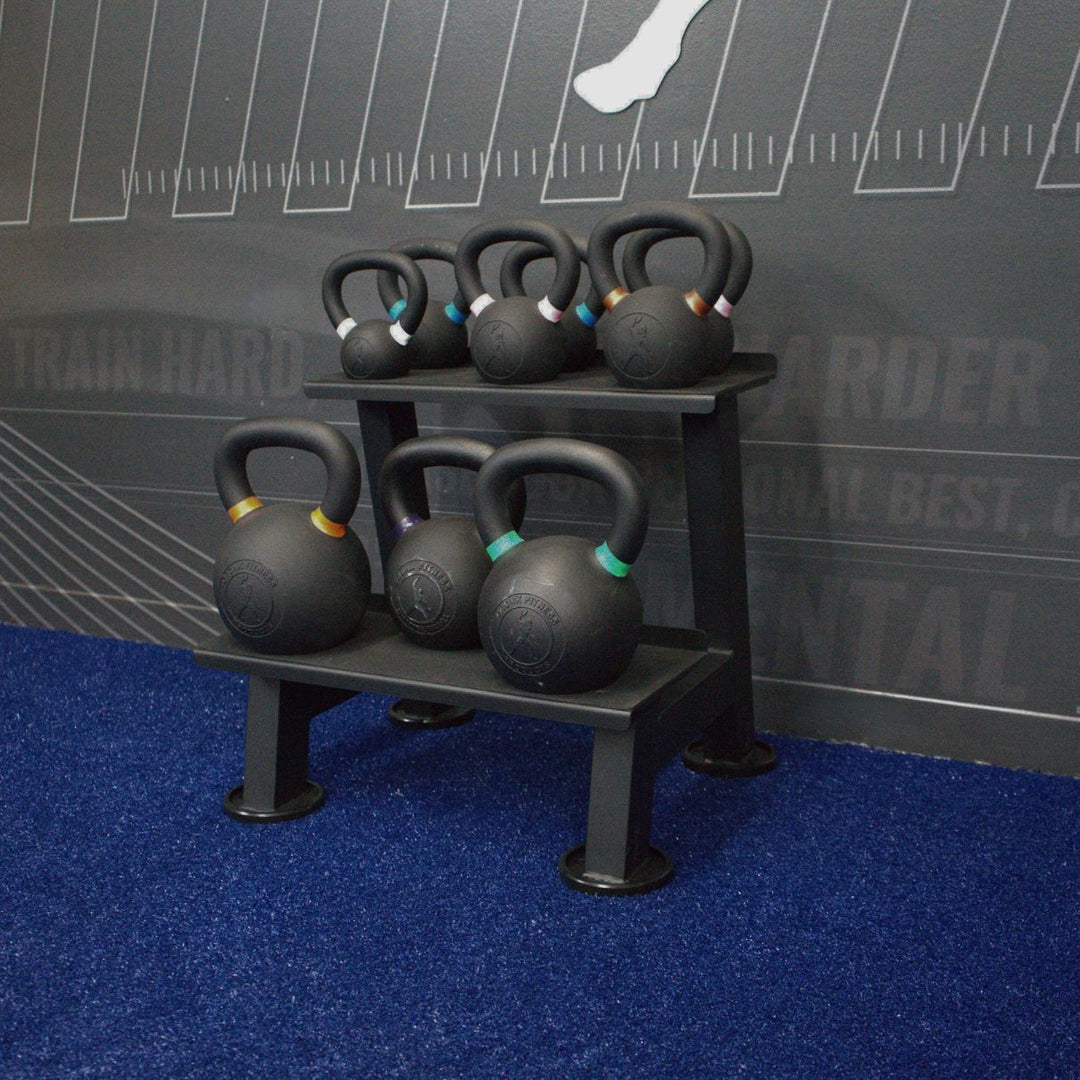 Gronk Fitness 2-Tier Kettlebell Rack - Heavy Duty Storage Organizer for Home Gym & CrossFit Training